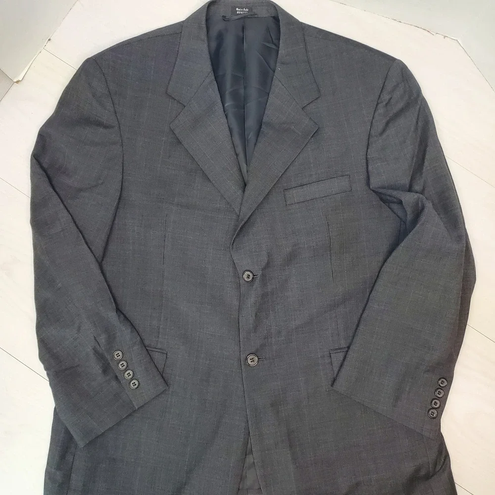 Bios Le Collezioni Mens 44S Charcoal Grey Wool Cashmere Blazer Quiet Luxury Prof